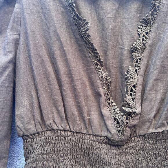 black cotton eyelet neckline dress - Picture 2 of 7